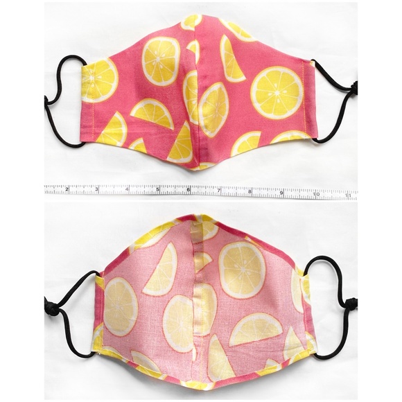 Handmade Face Mask - Hot Pink Lemons - Picture 2 of 4